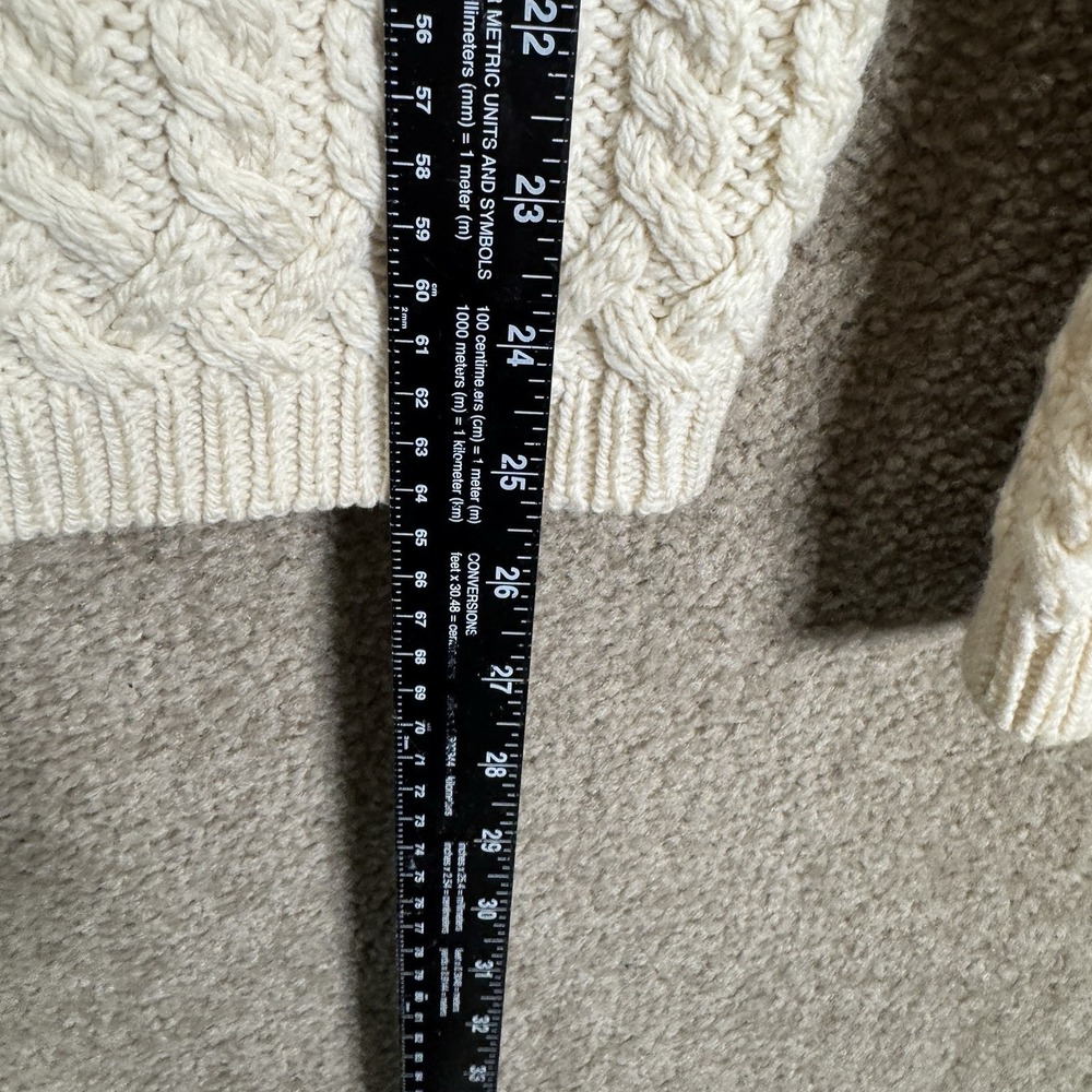 Blarney Woollen Mills Sweater Women's M Ivory Cable Knit Wool Fisherman‎ Irish - Picture 6 of 11